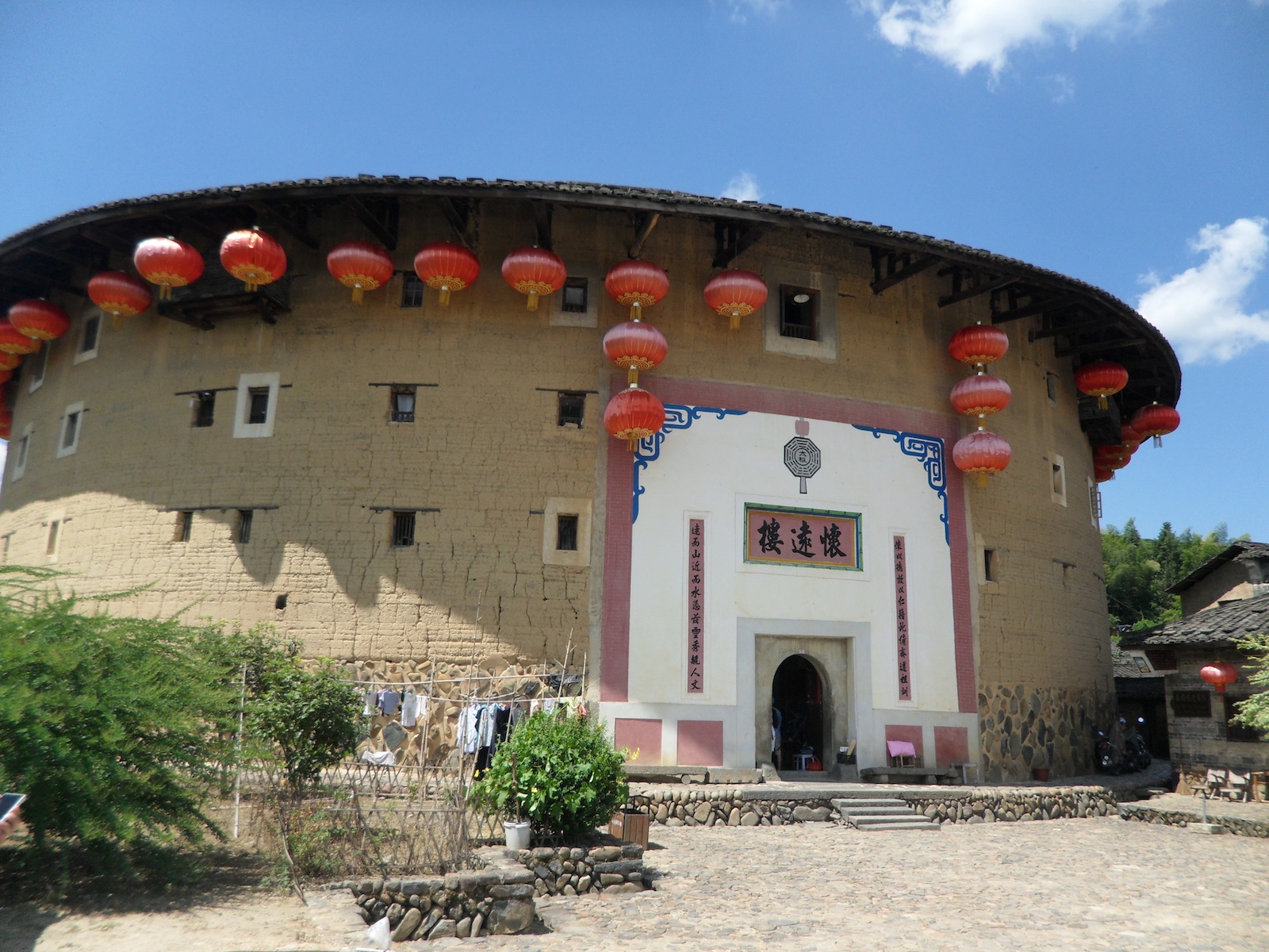 丸い土楼の外部